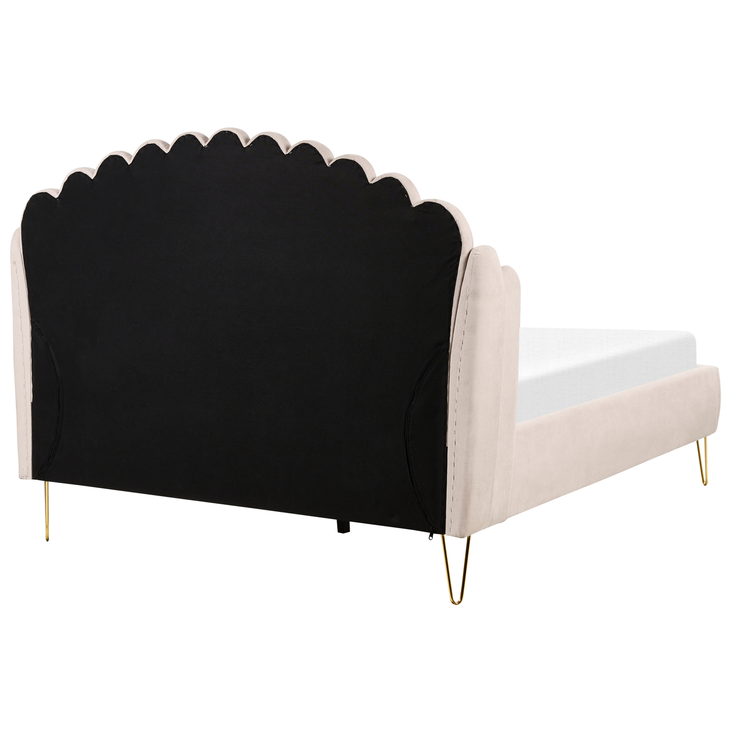 Bett mit Lattenrost Stoff AMBILLOU 140 x 200 cm Hellbeige