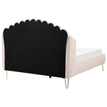 Bett mit Lattenrost Stoff AMBILLOU 140 x 200 cm Hellbeige
