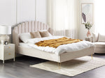 Bett mit Lattenrost Stoff AMBILLOU 160 x 200 cm Hellbeige