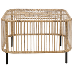Garten Beistelltisch Rattan natürlich quadratisch 67 x 67 cm CESENATICO