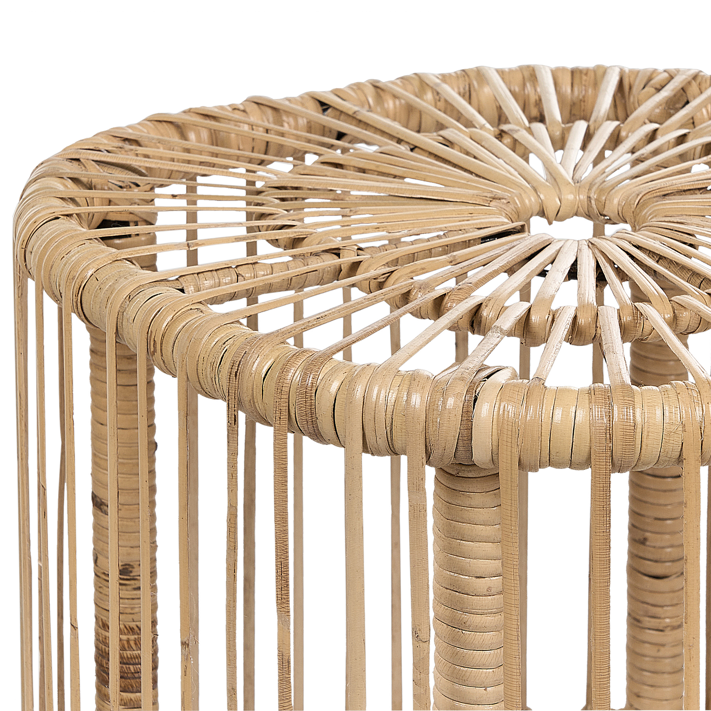 Garten Beistelltisch 2er Set Rattan natürlich quadratisch CESENATICO