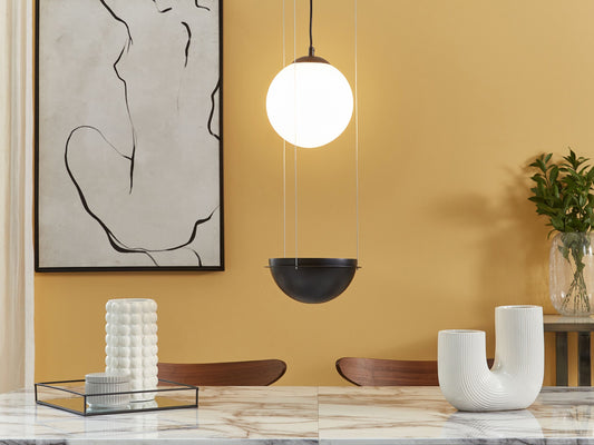 Hängelampe TOBINS Glas Schwarz