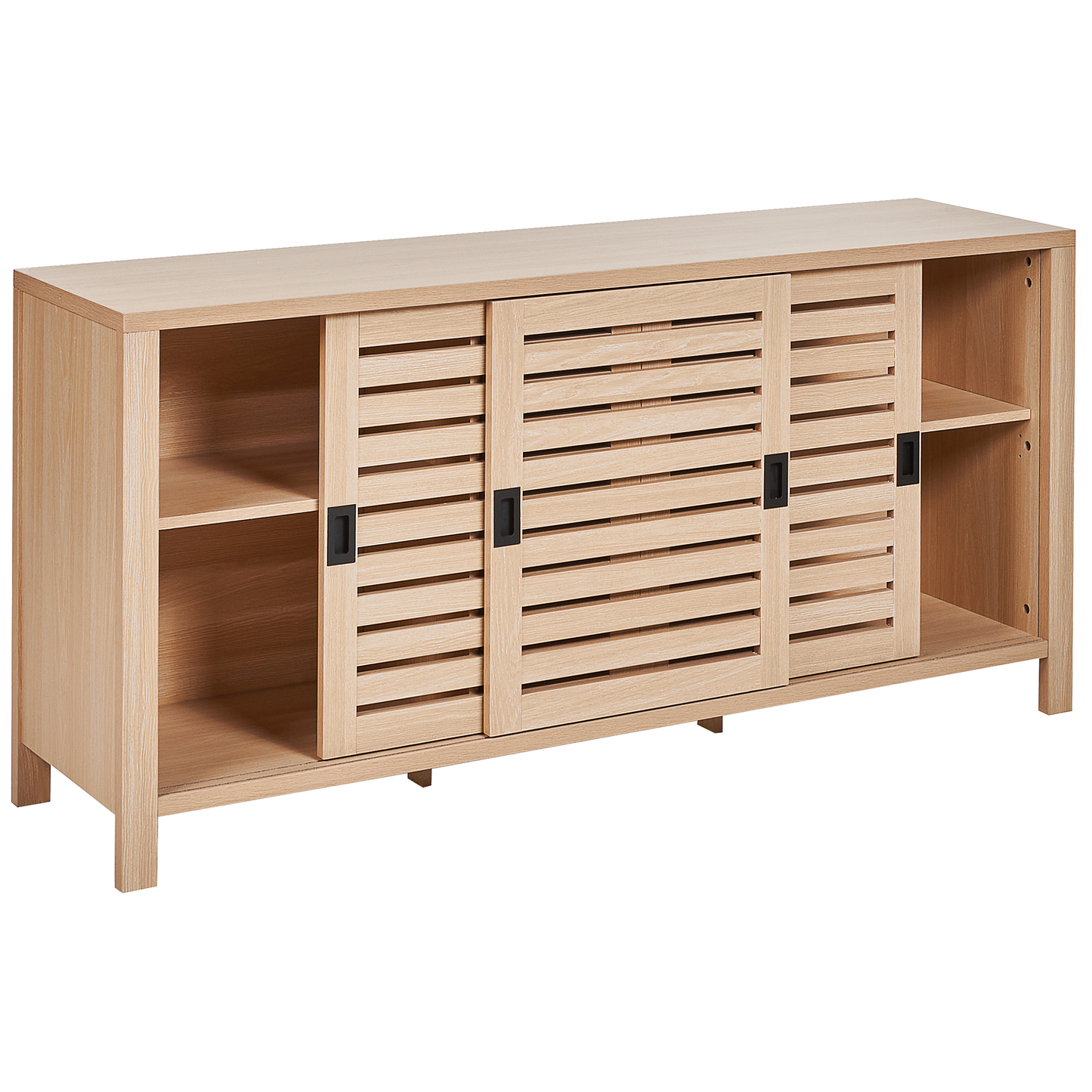 Sideboard heller Holzfarbton 3 Türen 160 x 40 x 75 cm RANDA