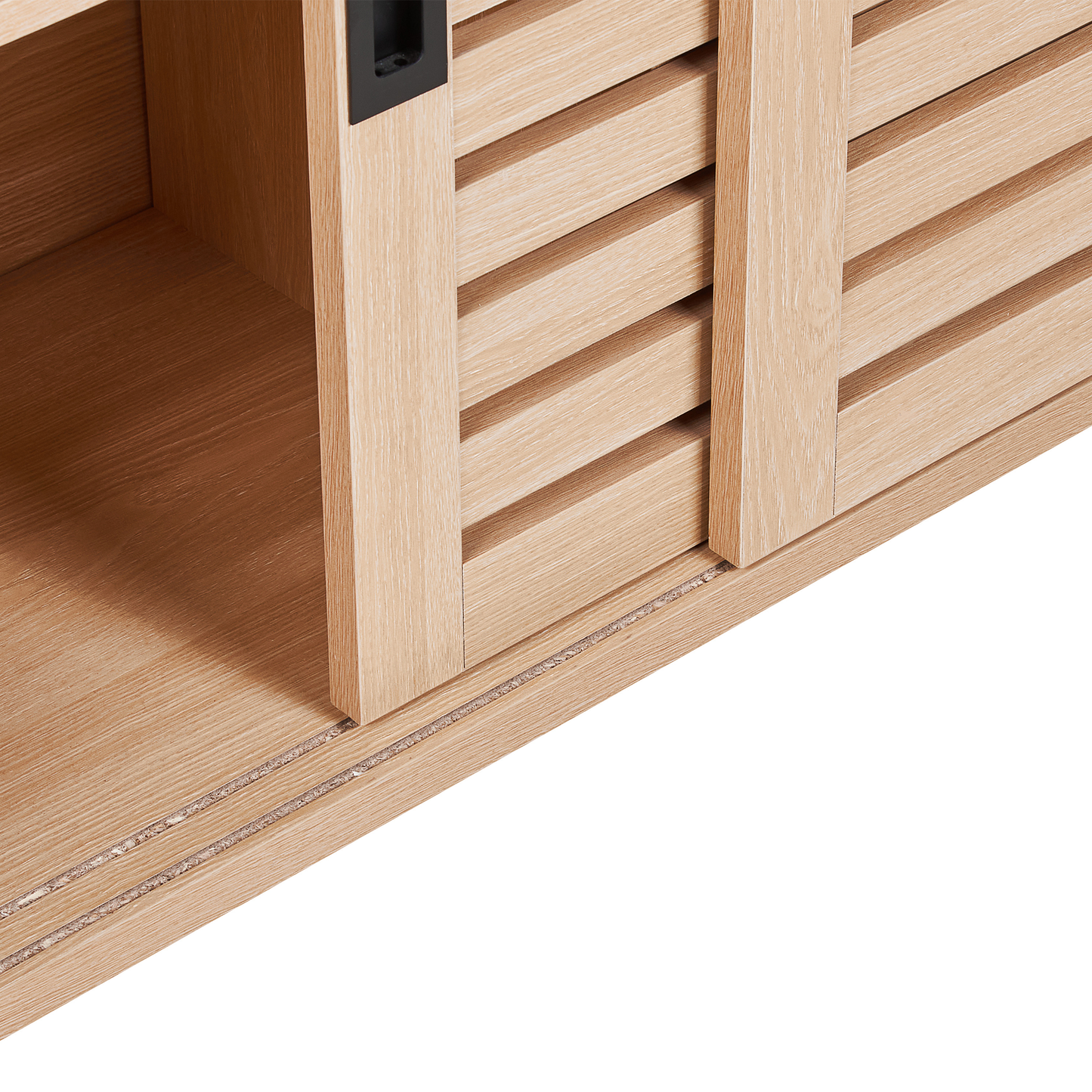 Sideboard heller Holzfarbton 3 Türen 160 x 40 x 75 cm RANDA