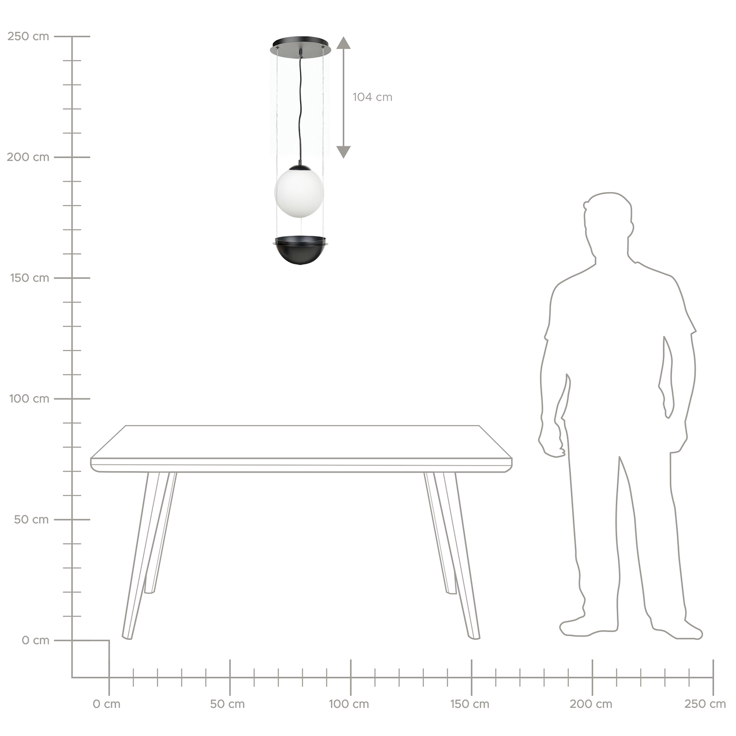Hängelampe TOBINS Glas Schwarz