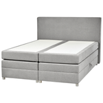Boxspringbett mit Stauraum Stoff MINISTER 160 x 200 cm Hellgrau