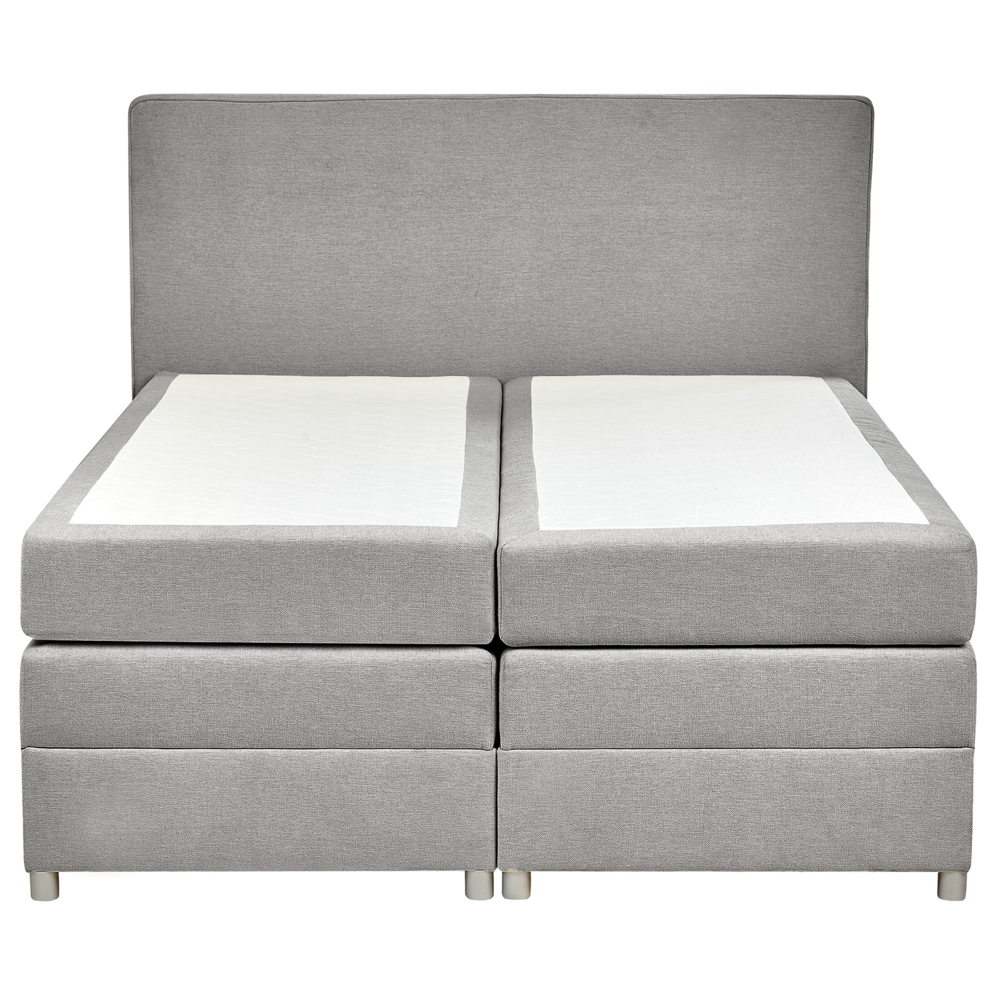 Boxspringbett mit Stauraum Stoff MINISTER 160 x 200 cm Hellgrau