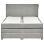 Boxspringbett mit Stauraum Stoff MINISTER 160 x 200 cm Hellgrau