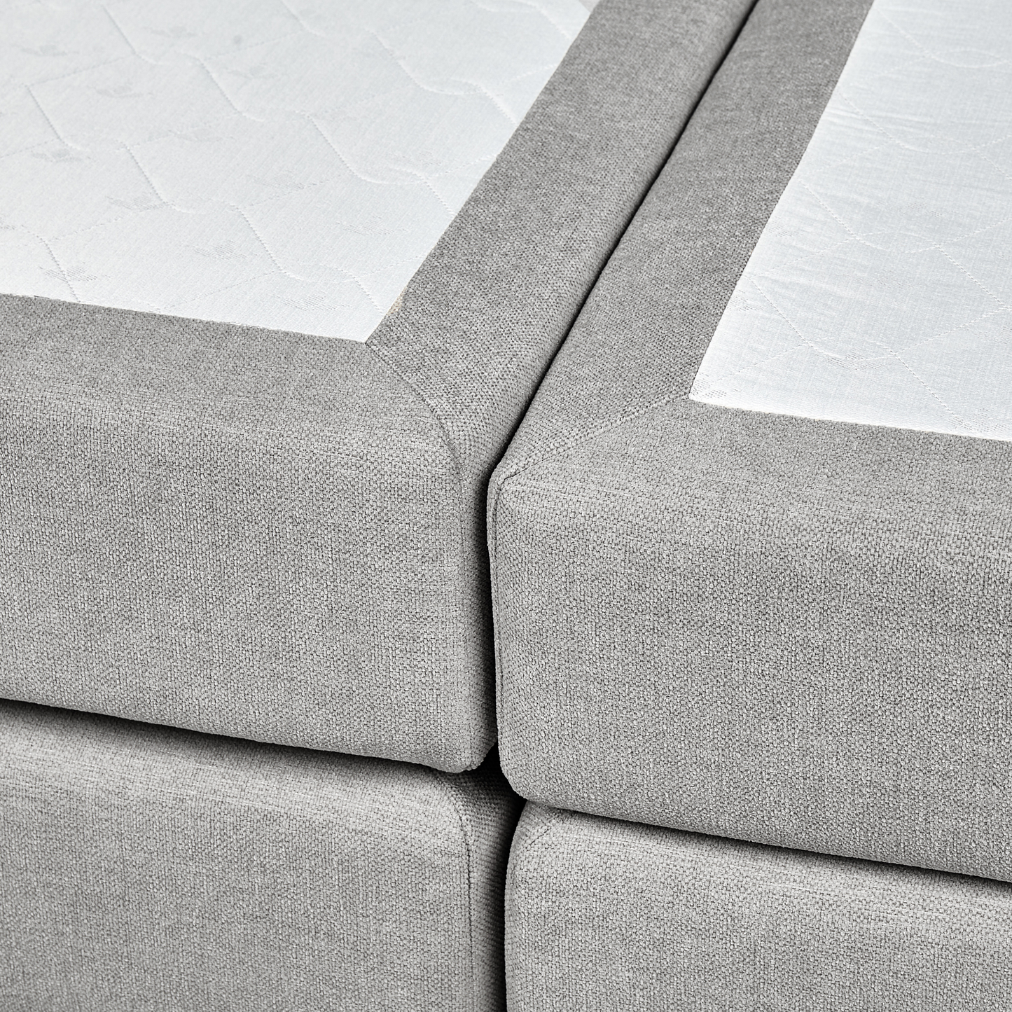 Boxspringbett mit Stauraum Stoff MINISTER 160 x 200 cm Hellgrau