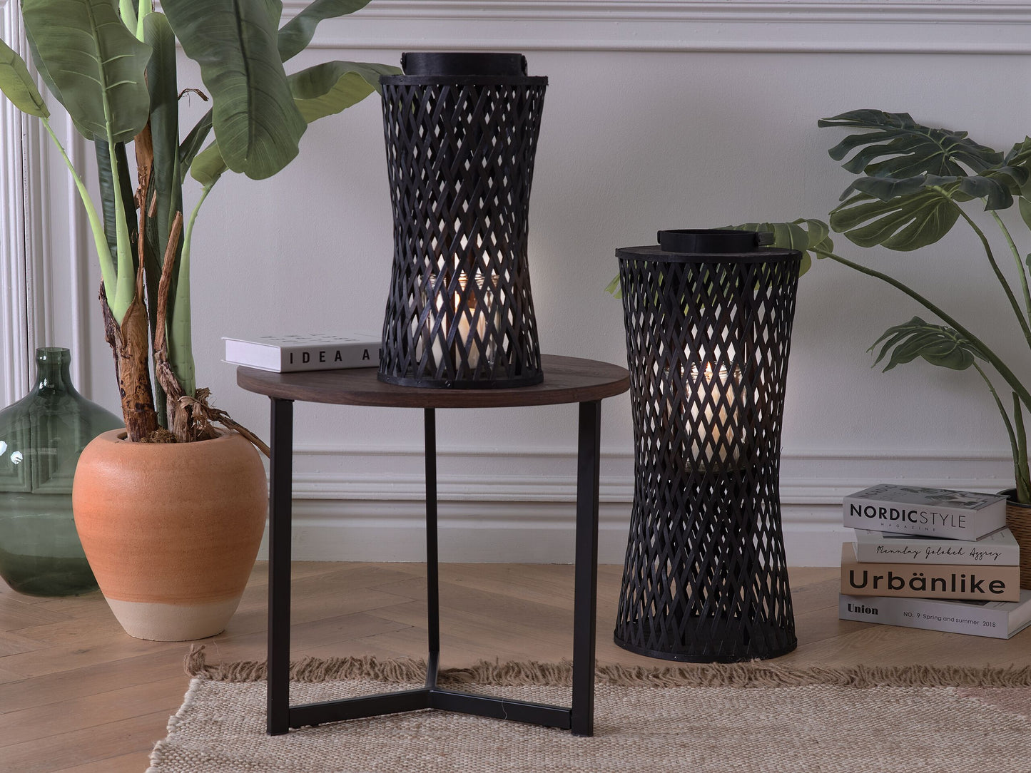 Laterne MACTAN Holz 38 cm Schwarz