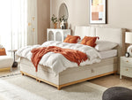 Boxspringbett mit Stauraum Stoff DYNASTY 160 x 200 cm Beige
