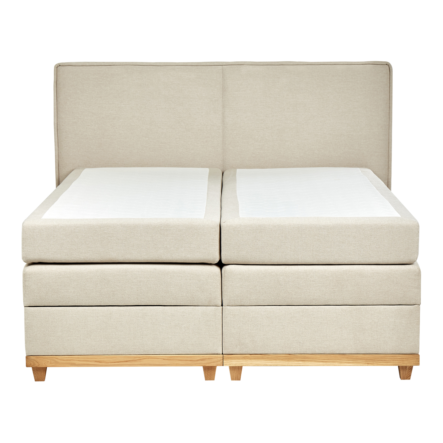 Boxspringbett mit Stauraum Stoff DYNASTY 160 x 200 cm Beige