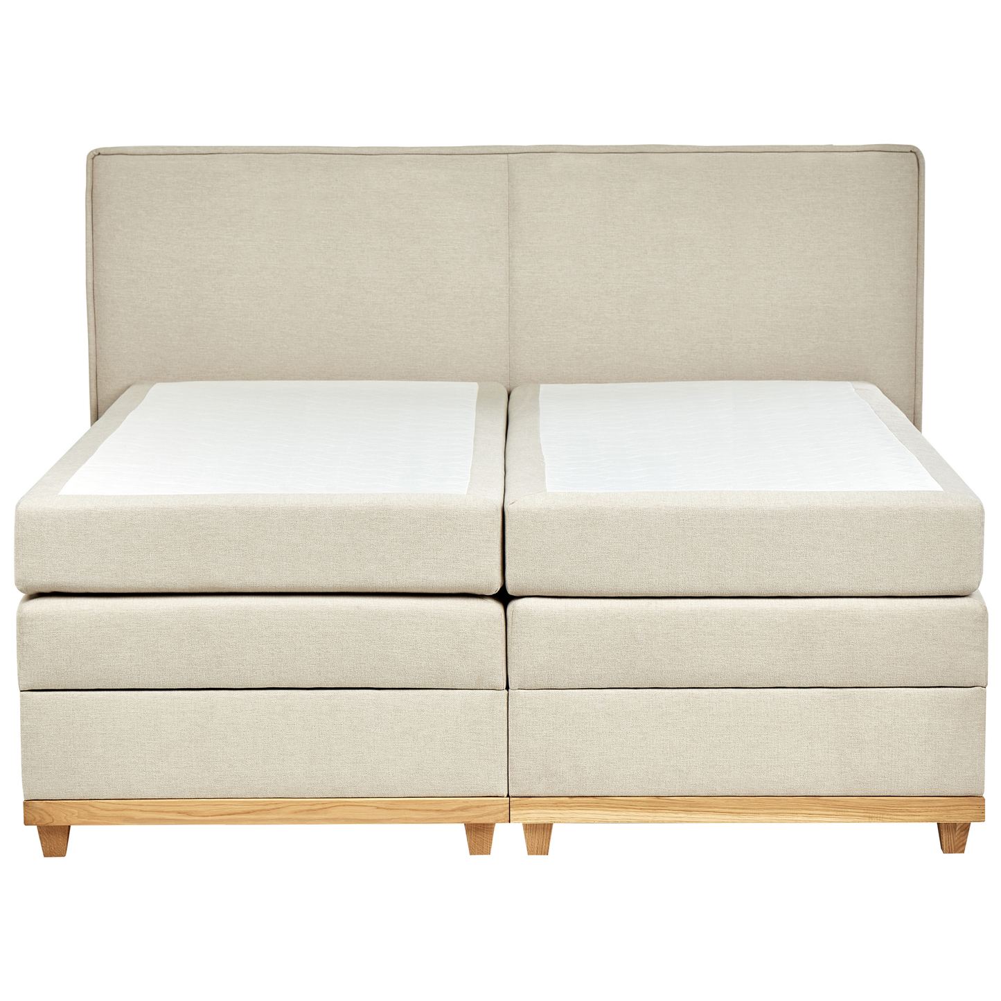 Boxspringbett mit Stauraum Stoff DYNASTY 160 x 200 cm Beige