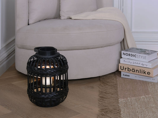 Laterne BORACAY Holz 30 cm Schwarz