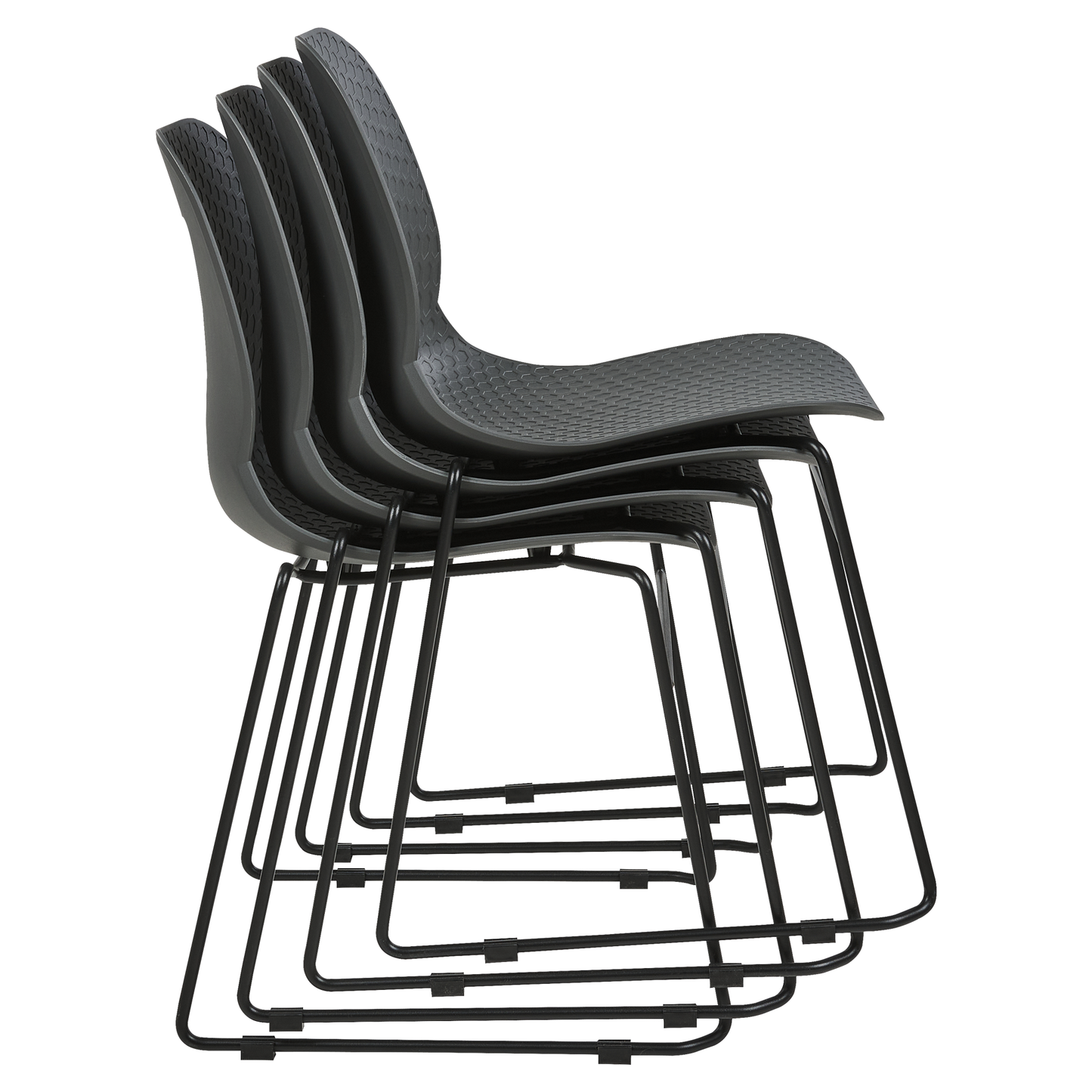 Esszimmerstuhl 4er Set PANORA Dunkelgrau