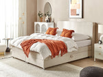 Boxspringbett mit Stauraum Stoff MINISTER 160 x 200 cm Hellbeige