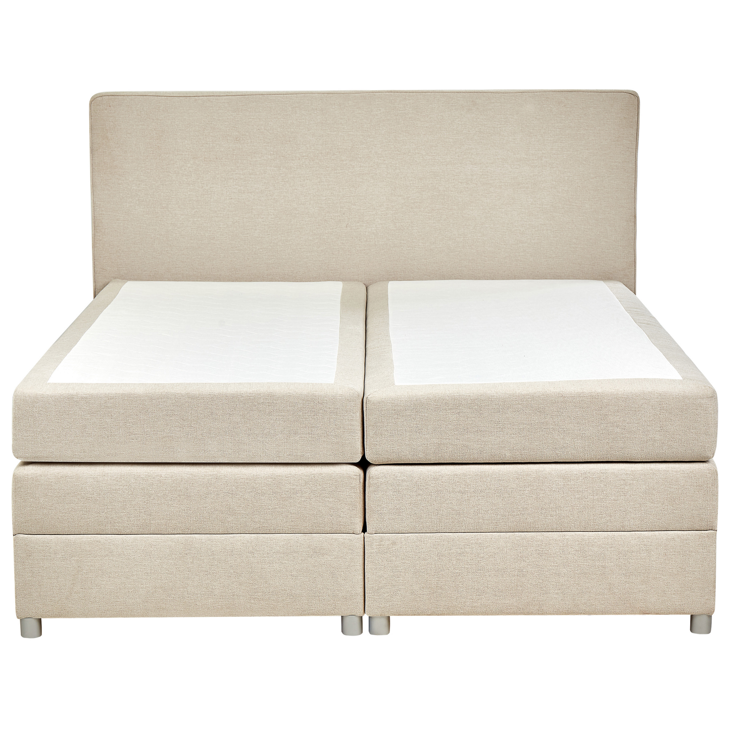 Boxspringbett mit Stauraum Stoff MINISTER 160 x 200 cm Hellbeige