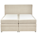 Boxspringbett mit Stauraum Stoff MINISTER 160 x 200 cm Hellbeige