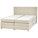 Boxspringbett mit Stauraum Stoff MINISTER 160 x 200 cm Hellbeige