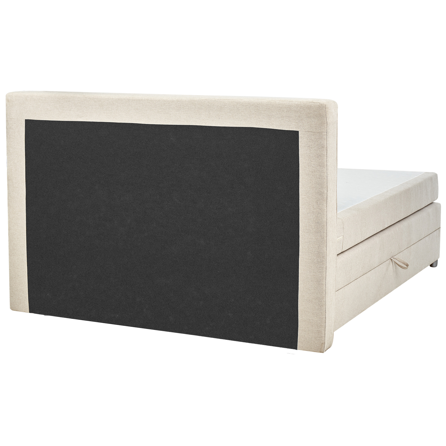 Boxspringbett mit Stauraum Stoff MINISTER 160 x 200 cm Hellbeige