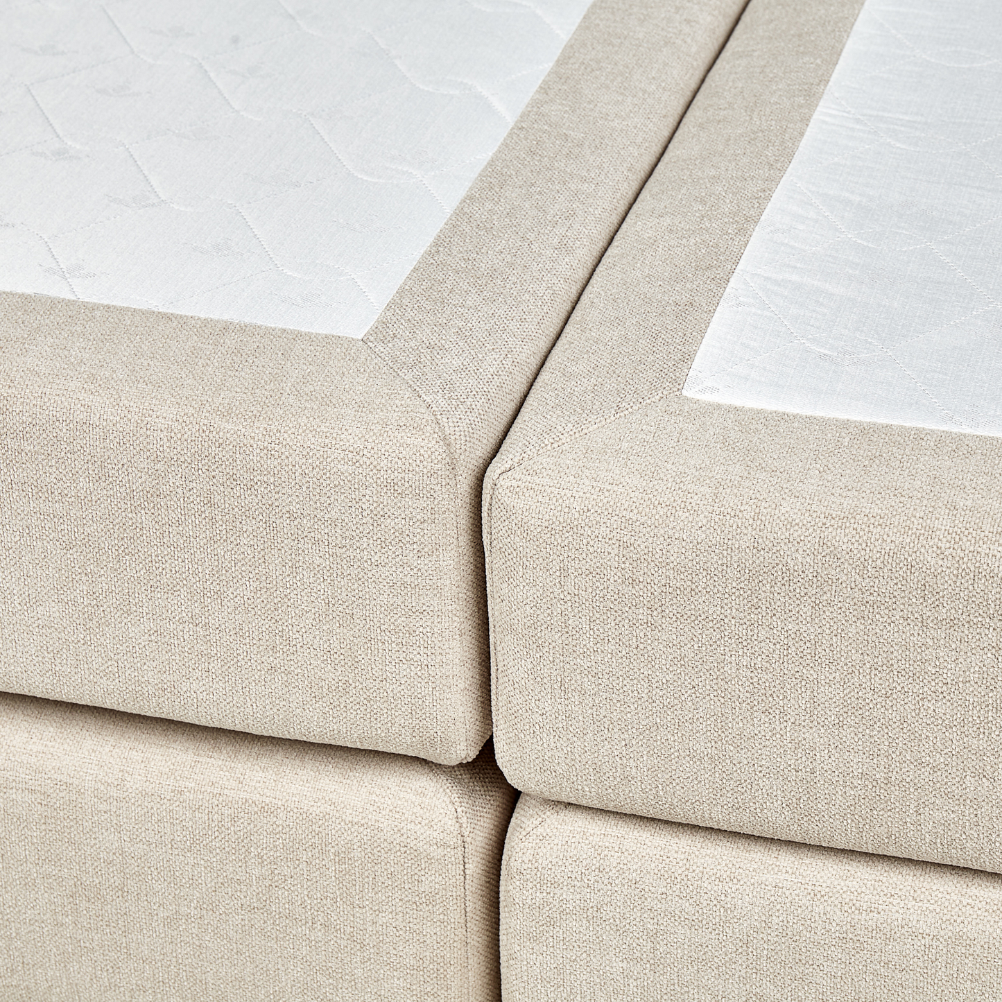 Boxspringbett mit Stauraum Stoff MINISTER 160 x 200 cm Hellbeige