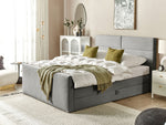Boxspringbett mit Stauraum Stoff ARISTOCRAT 160 x 200 cm Hellgrau