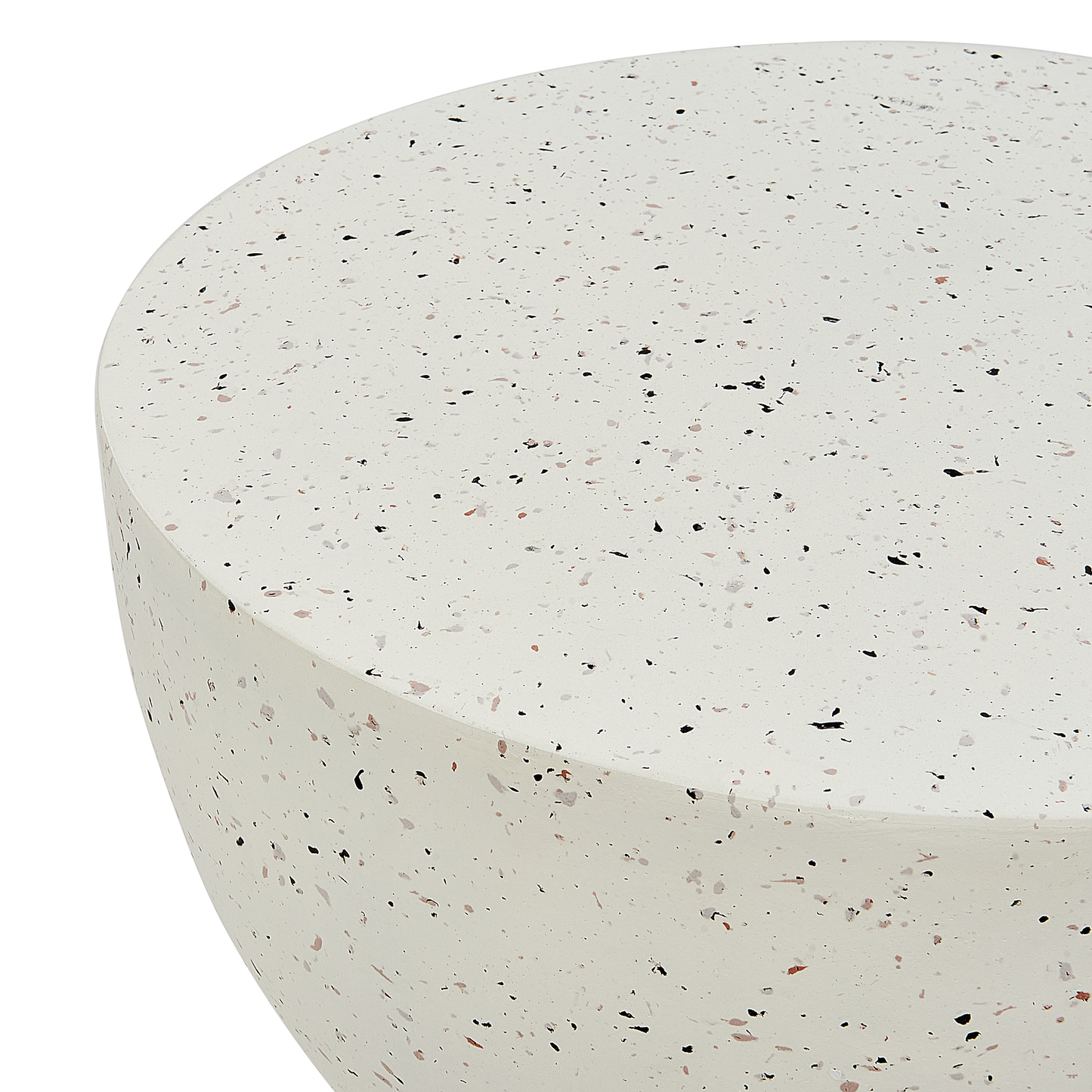 Beisttelltisch Beton cremeweiss Terrazzo Optik rund ⌀ 40 cm CAORIA