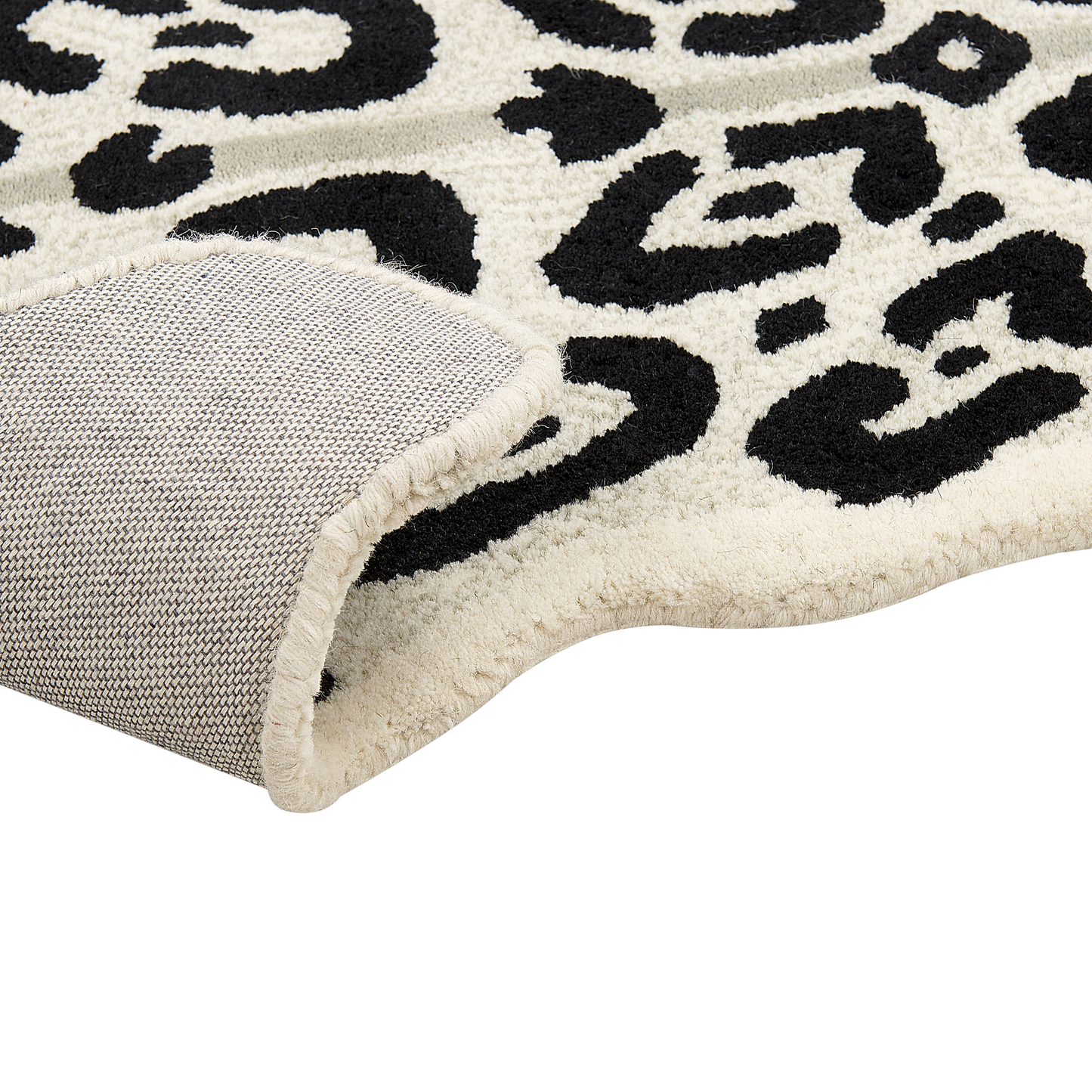 Kinderteppich Wolle beige / weiss 100 x 160 cm Leopardenmotiv MIBU