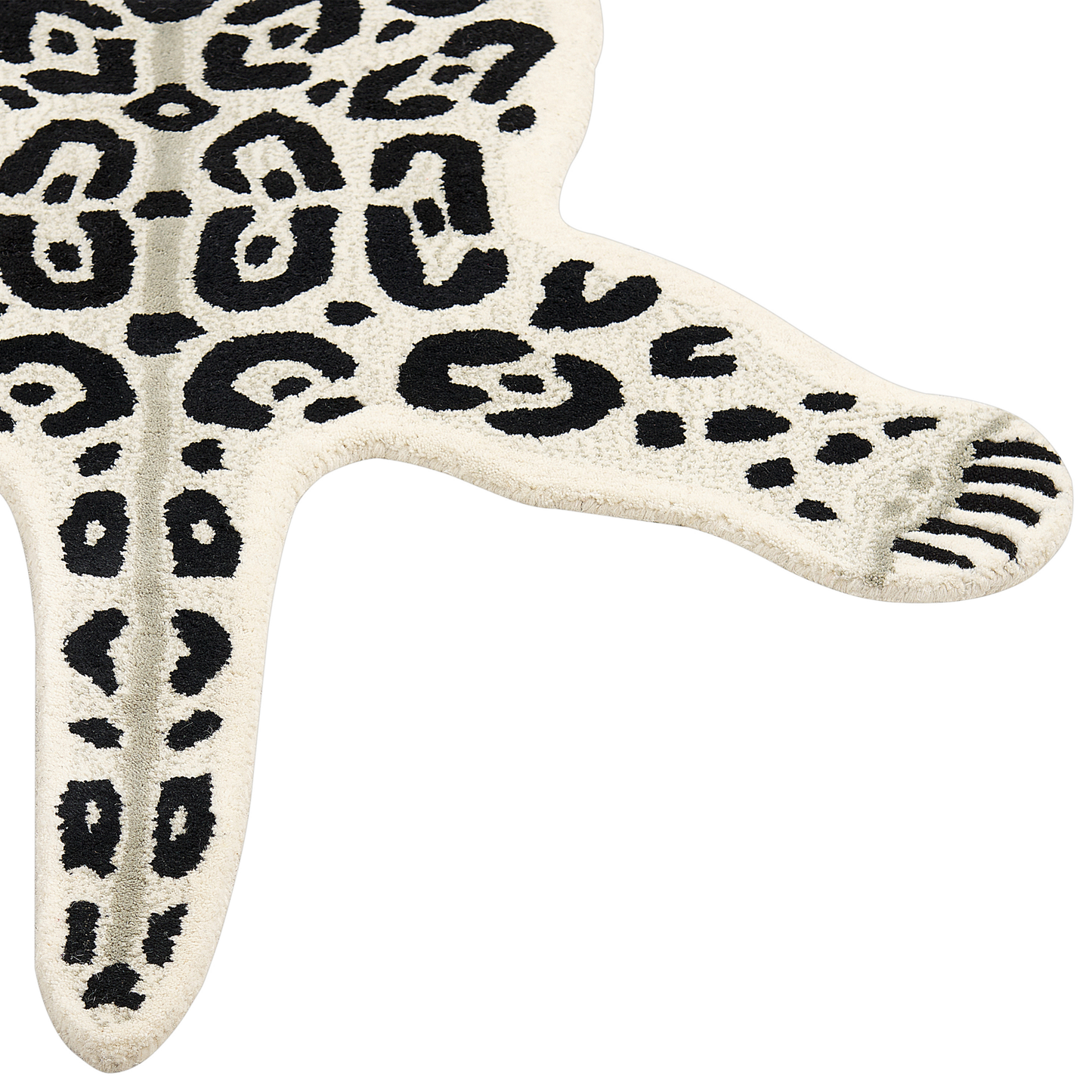 Kinderteppich Wolle beige / weiss 100 x 160 cm Leopardenmotiv MIBU