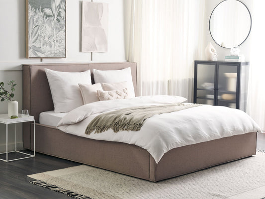 Bett mit Stauraum Stoff MOISSAC 180 x 200 cm Taupe
