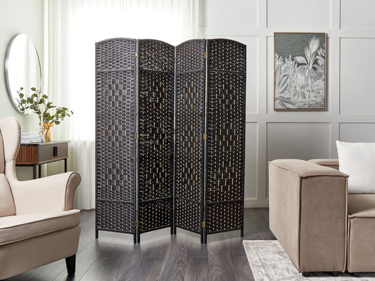 Raumteiler 4-teilig LAPPAGO Schwarz 163 cm 170 cm