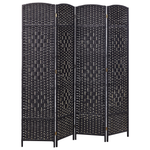 Raumteiler 4-teilig LAPPAGO Schwarz 163 cm 170 cm