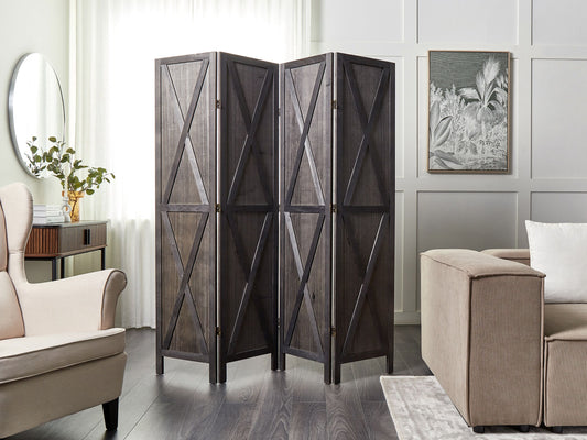 Raumteiler 4-teilig RIDANNA Dunkelbraun 163 cm 170 cm