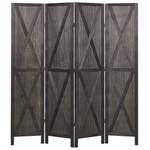 Raumteiler 4-teilig RIDANNA Dunkelbraun 163 cm 170 cm