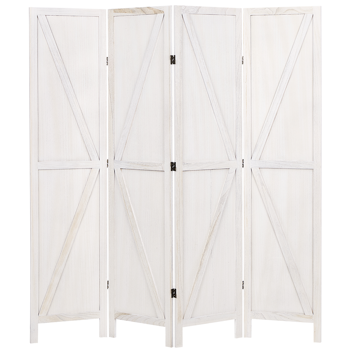 Raumteiler 4-teilig Paulowniaholz weiss 170 x 163 cm RIDANNA