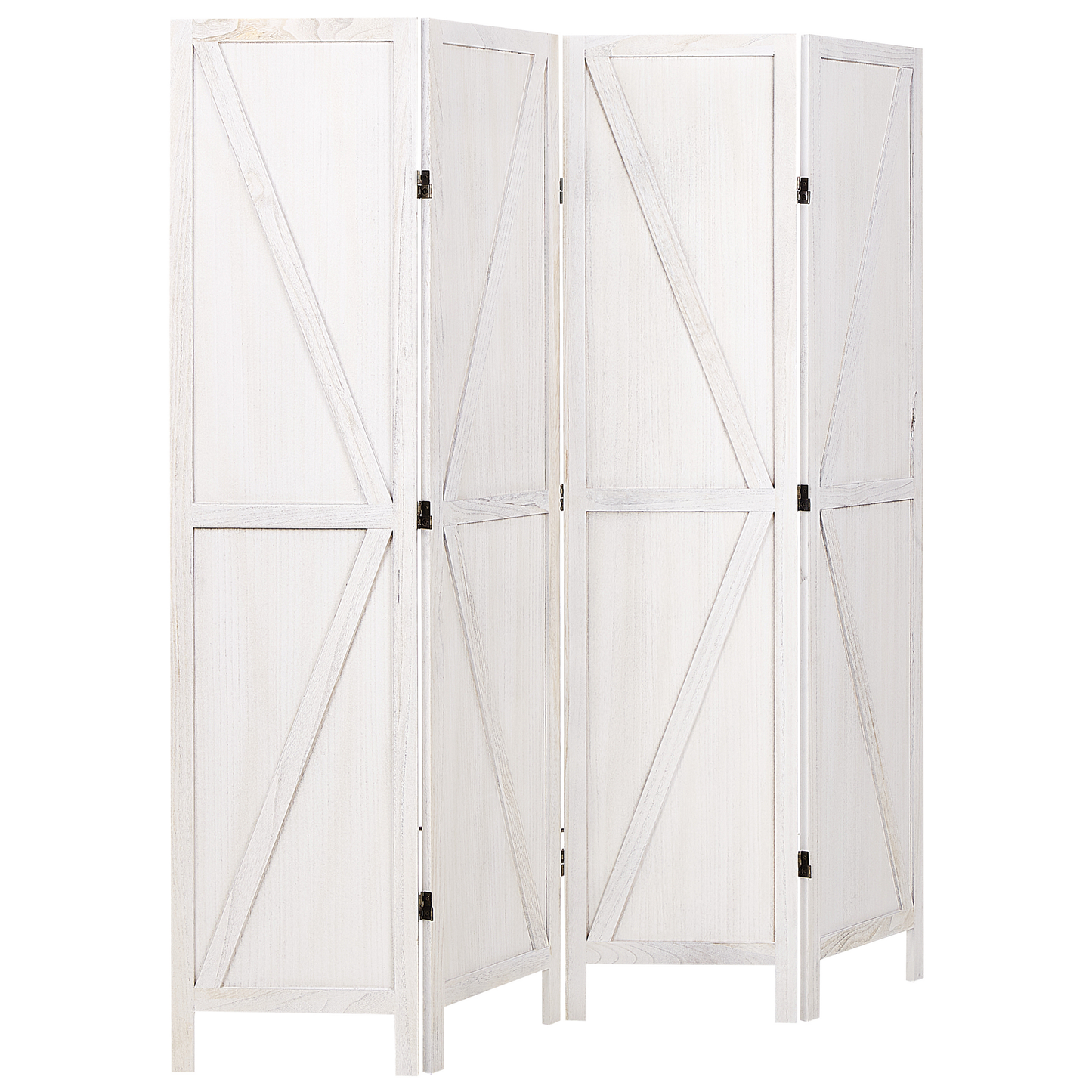 Raumteiler 4-teilig Paulowniaholz weiss 170 x 163 cm RIDANNA