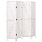 Raumteiler 4-teilig Paulowniaholz weiss 170 x 163 cm RIDANNA
