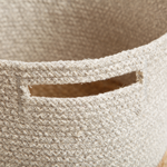 Textilkorb Baumwolle / Jute sandbeige/hellgrau 2er Set NAULLA