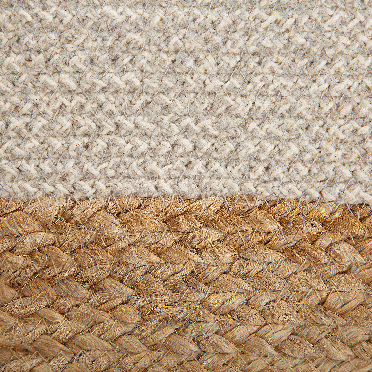 Textilkorb Baumwolle / Jute sandbeige/hellgrau 2er Set NAULLA