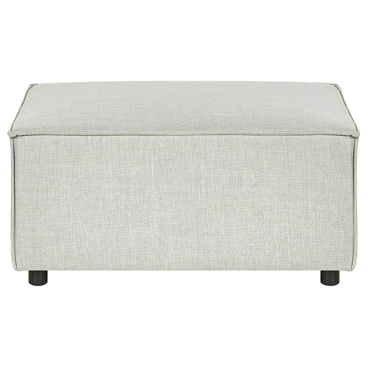 Ottomane Leinen hellgrau quadratisch 88 x 88 cm APRICA