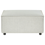 Ottomane Leinen hellgrau quadratisch 88 x 88 cm APRICA