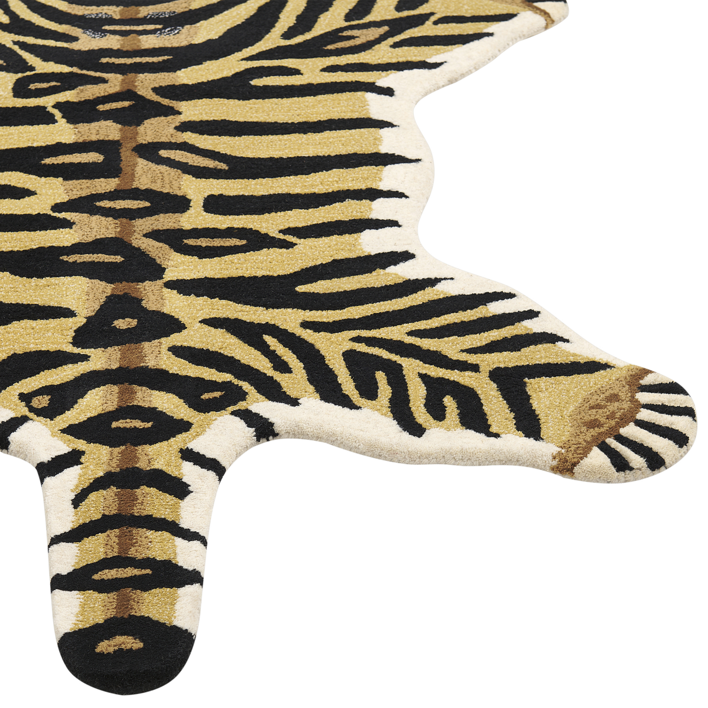 Kinderteppich Wolle beige / schwarz 100 x 160 cm Tigermotiv SHERE