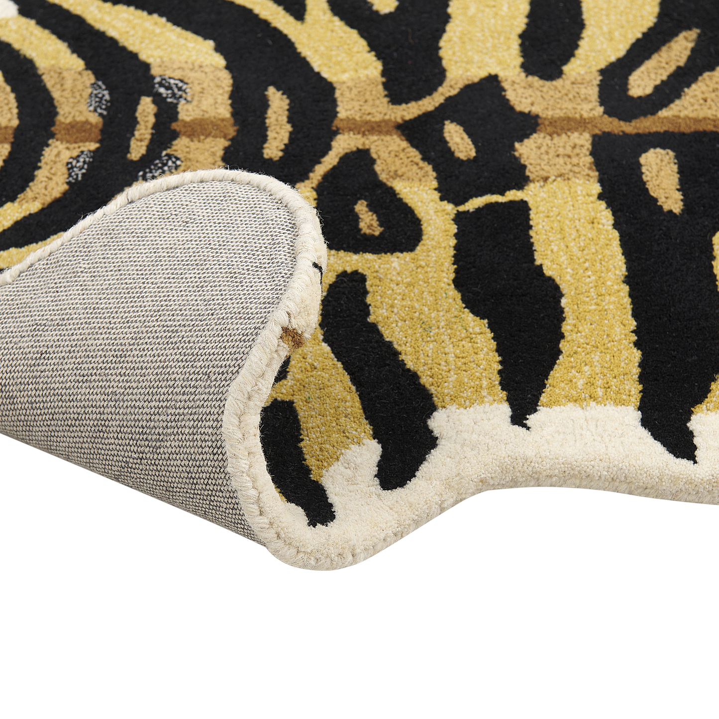 Kinderteppich Wolle beige / schwarz 100 x 160 cm Tigermotiv SHERE