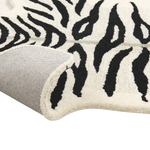 Kinderteppich Wolle weiss / schwarz 100 x 160 cm Tigermotiv SHERE