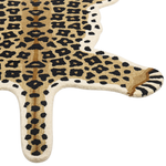 Kinderteppich Wolle beige / schwarz 100 x 160 cm Leopardenmotiv AZAAD