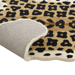 Kinderteppich Wolle beige / schwarz 100 x 160 cm Leopardenmotiv AZAAD