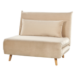 1-Sitzer Schlafsofa Samtstoff sandbeige / hellbraun SETTEN