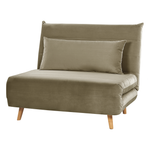 1-Sitzer Schlafsofa Samtstoff olivgrün / hellbraun SETTEN