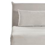 1-Sitzer Schlafsofa Samtstoff hellgrau / hellbraun SETTEN