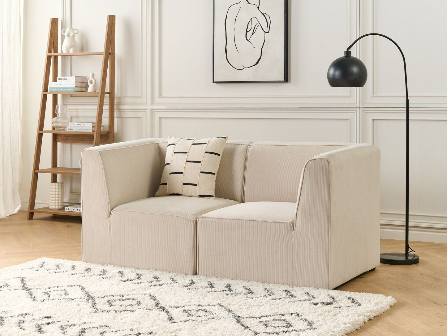 2-Sitzer Sofa Cord hellbeige LEMVIG